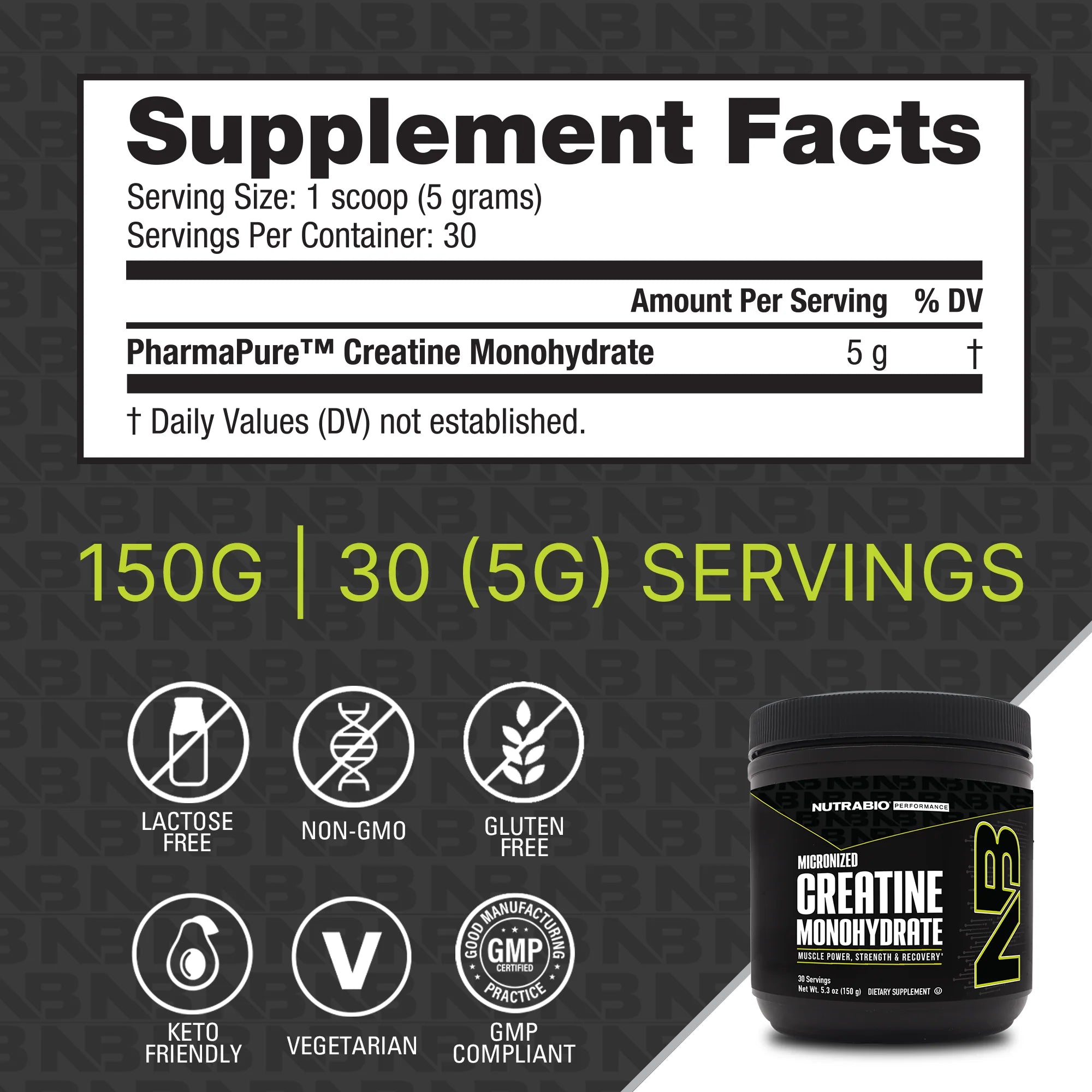 NUTRA BIO Creatine Monohydrate Powder