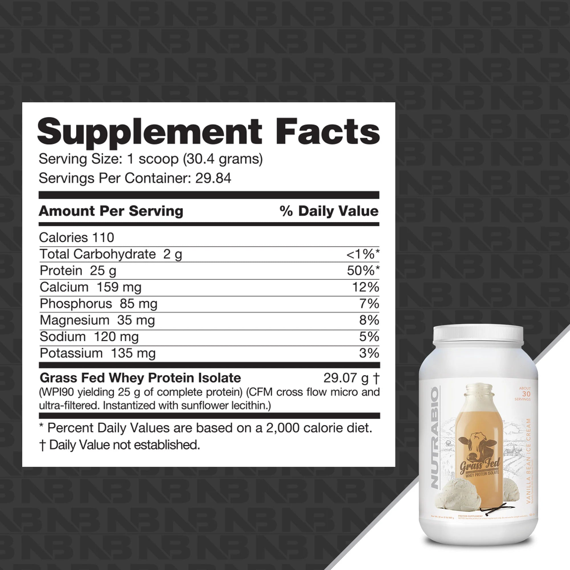 Nutra Bio Grass Fed Whey Protein Isolate