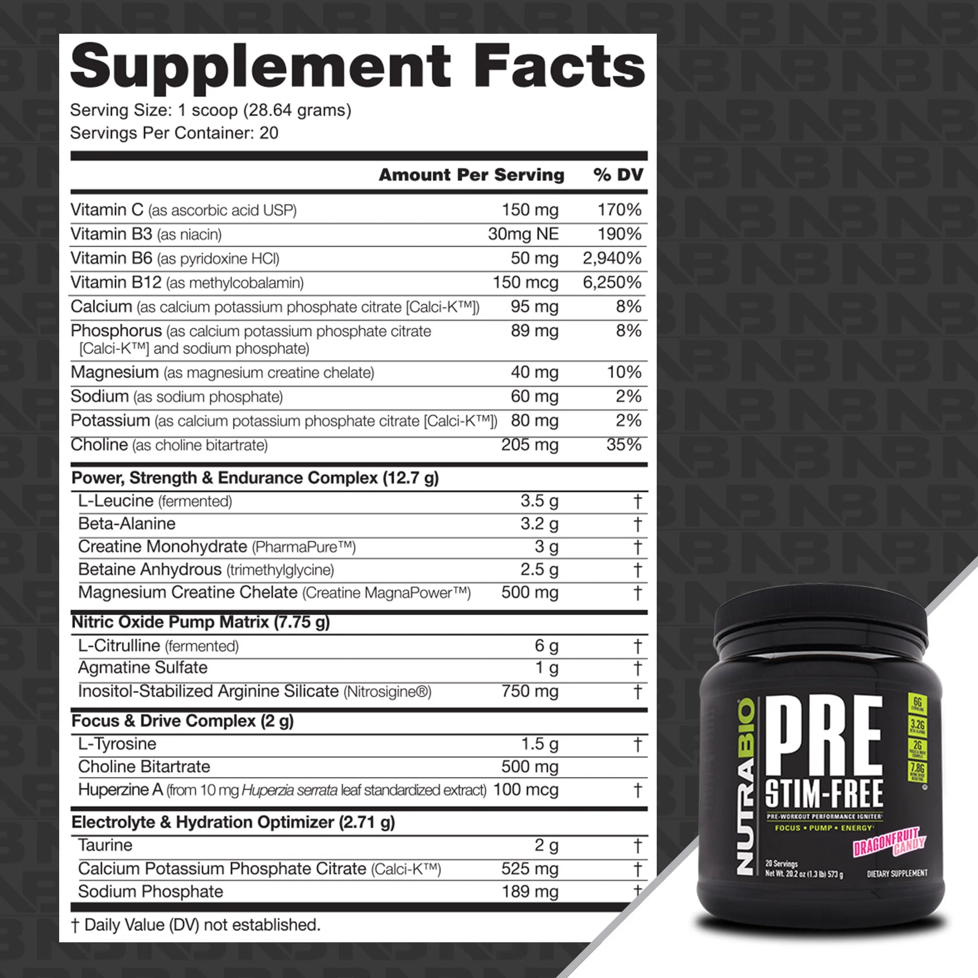NUTRA BIO PRE Workout Stimulant Free