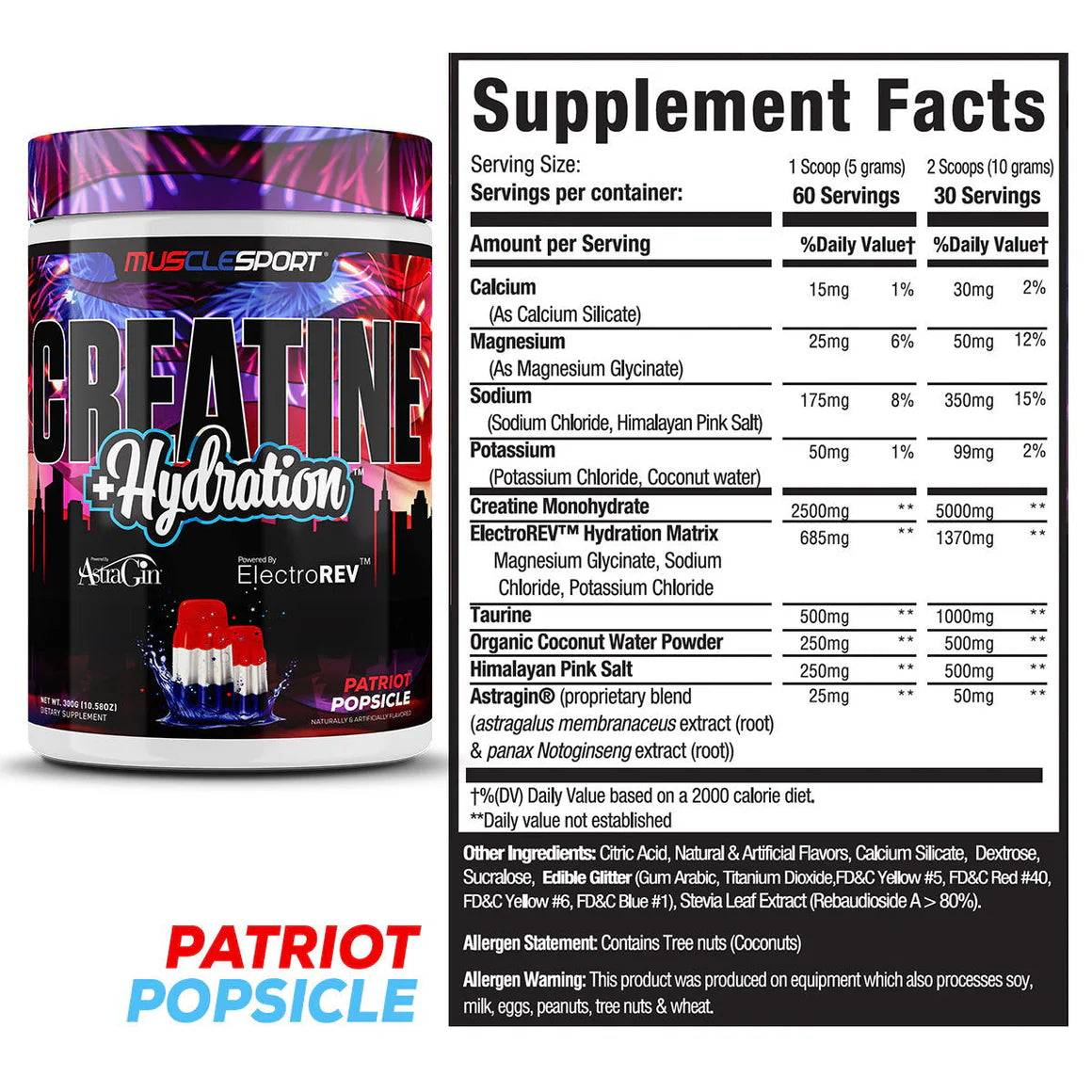 MUSCLE SPORT Creatine + Hydration™ 300 Grams