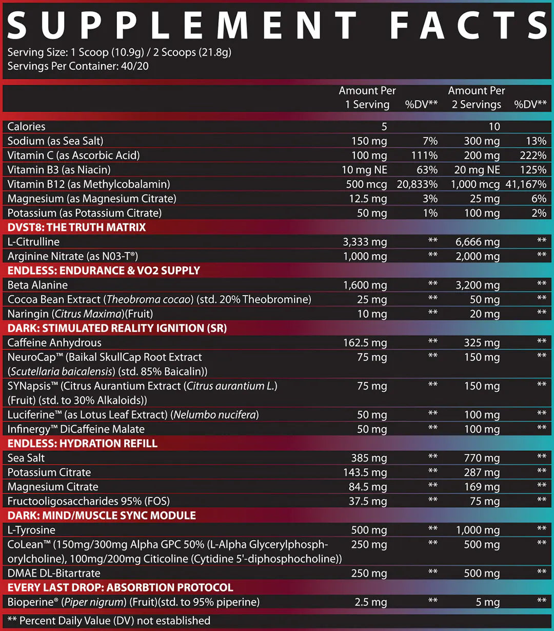 INSPIRED DVST8 DARK PRE-WORKOUT