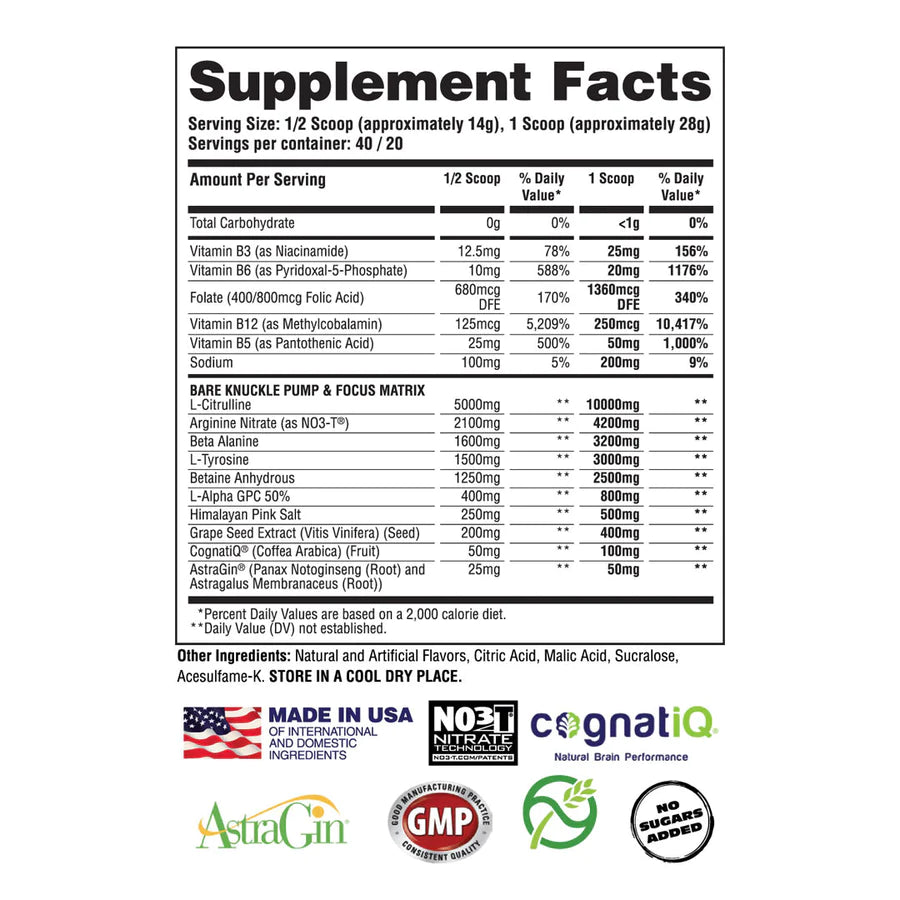 APOLLON Bare Knuckle - Premium Non-Stimulant Pre-Workout