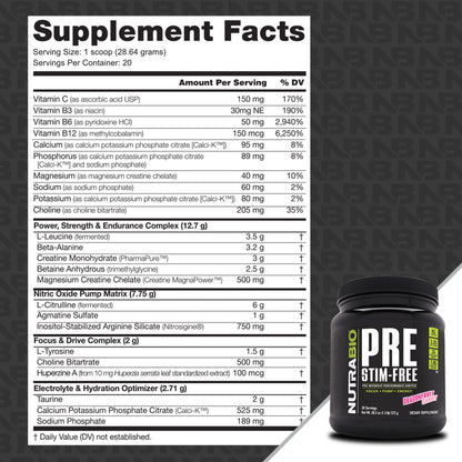 NUTRA BIO PRE Workout Stimulant Free