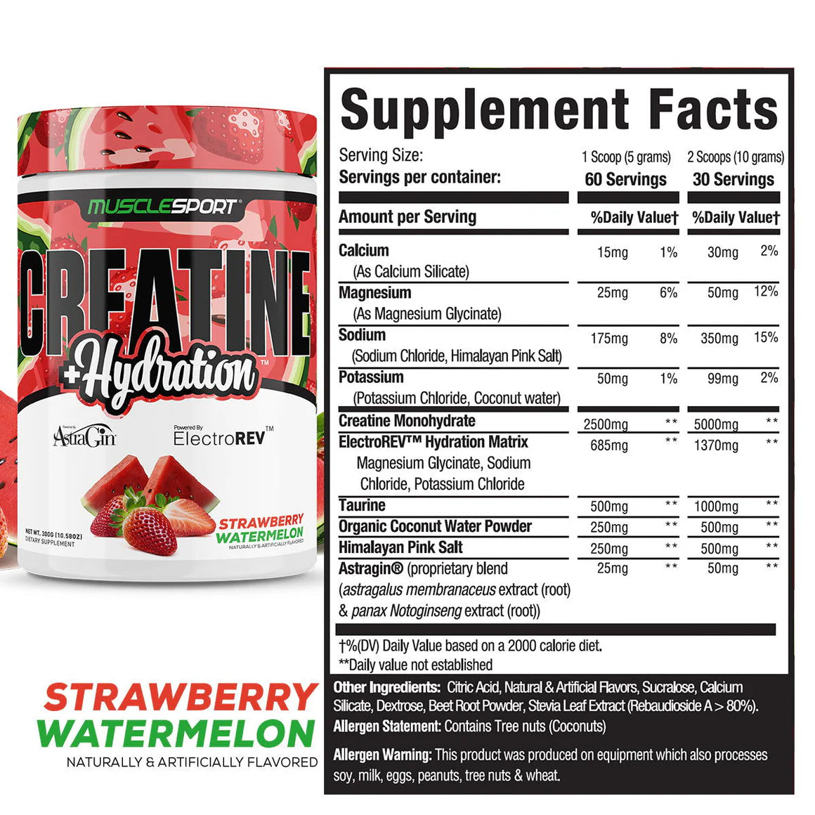 MUSCLE SPORT Creatine + Hydration™ 300 Grams