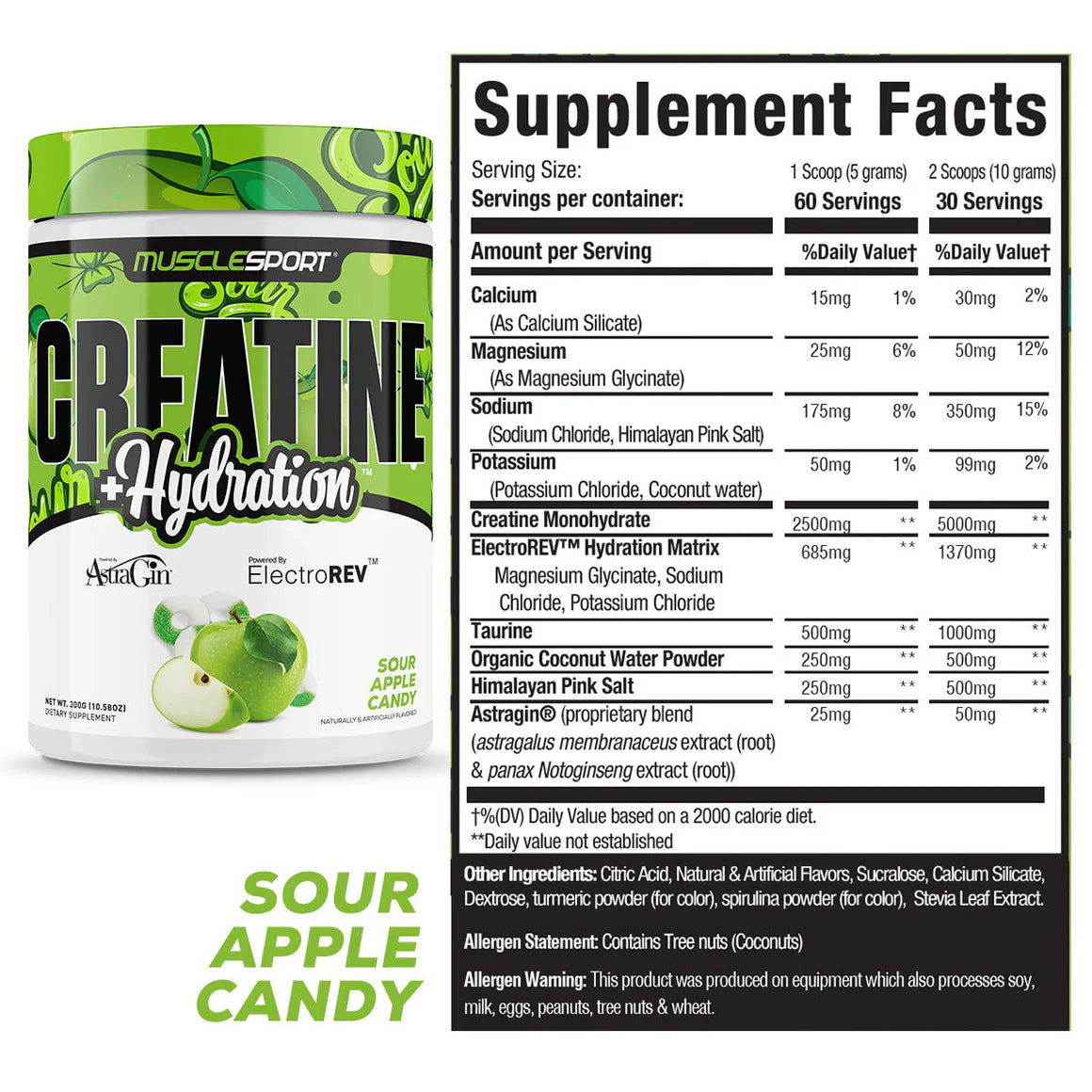 MUSCLE SPORT Creatine + Hydration™ 300 Grams