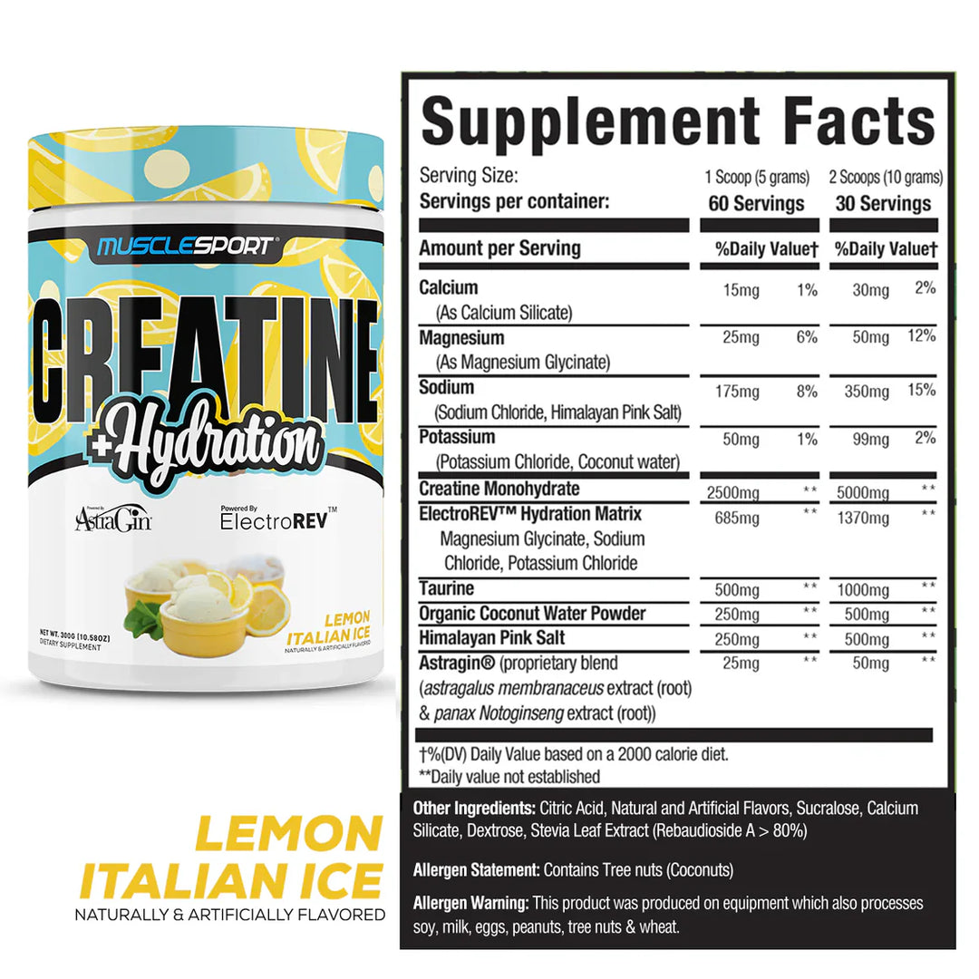 MUSCLE SPORT Creatine + Hydration™ 300 Grams