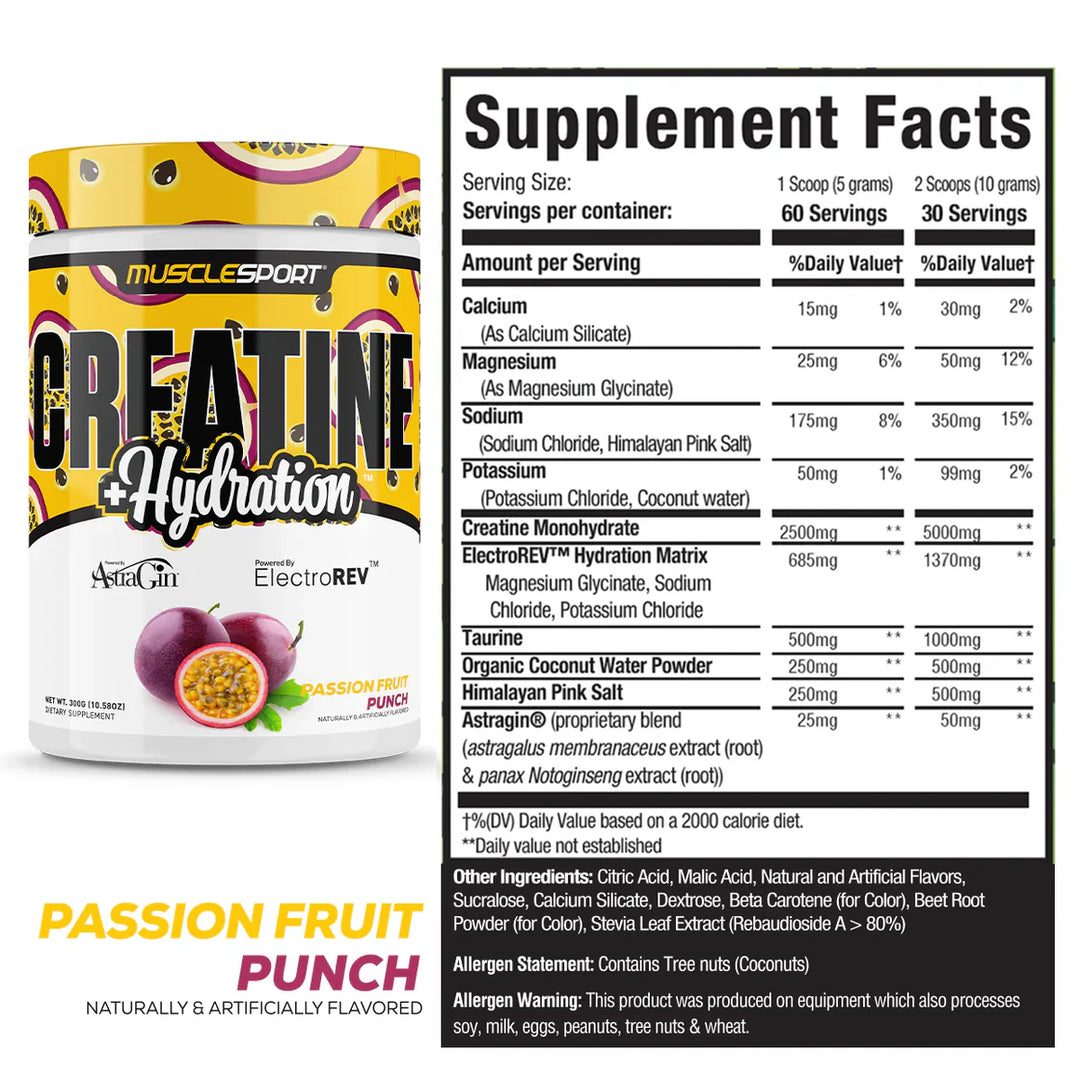 MUSCLE SPORT Creatine + Hydration™ 300 Grams