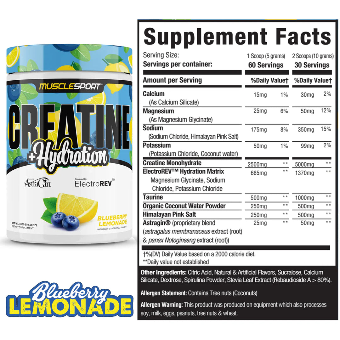MUSCLE SPORT Creatine + Hydration™ 300 Grams