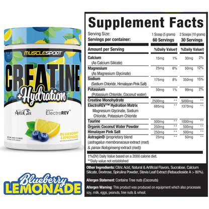 MUSCLE SPORT Creatine + Hydration™ 300 Grams