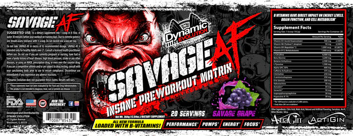 SAVAGE AF DMHA Pre-workout