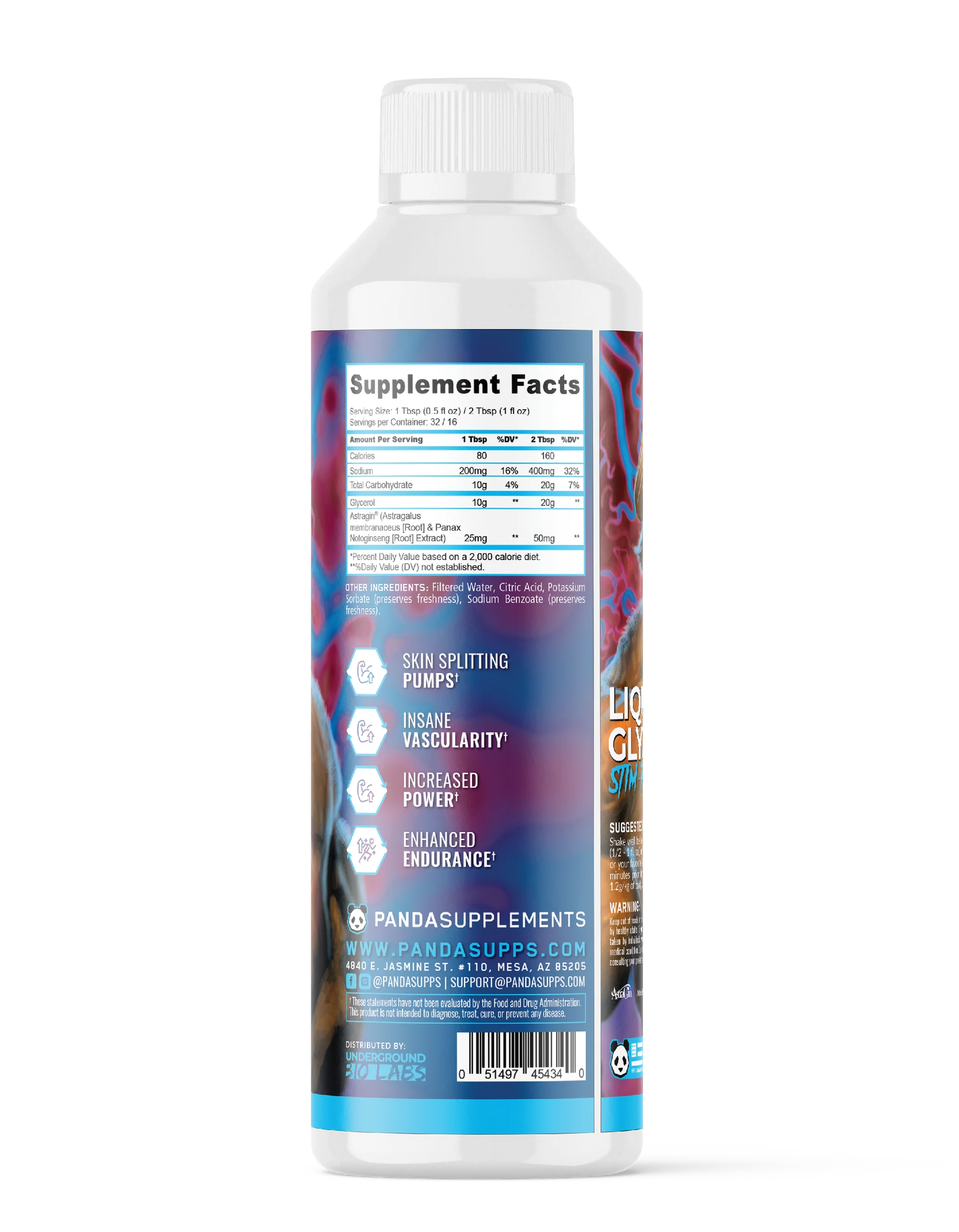 Panda Supps PUMP JUICE - Liquid Glycerol (Stim Free)