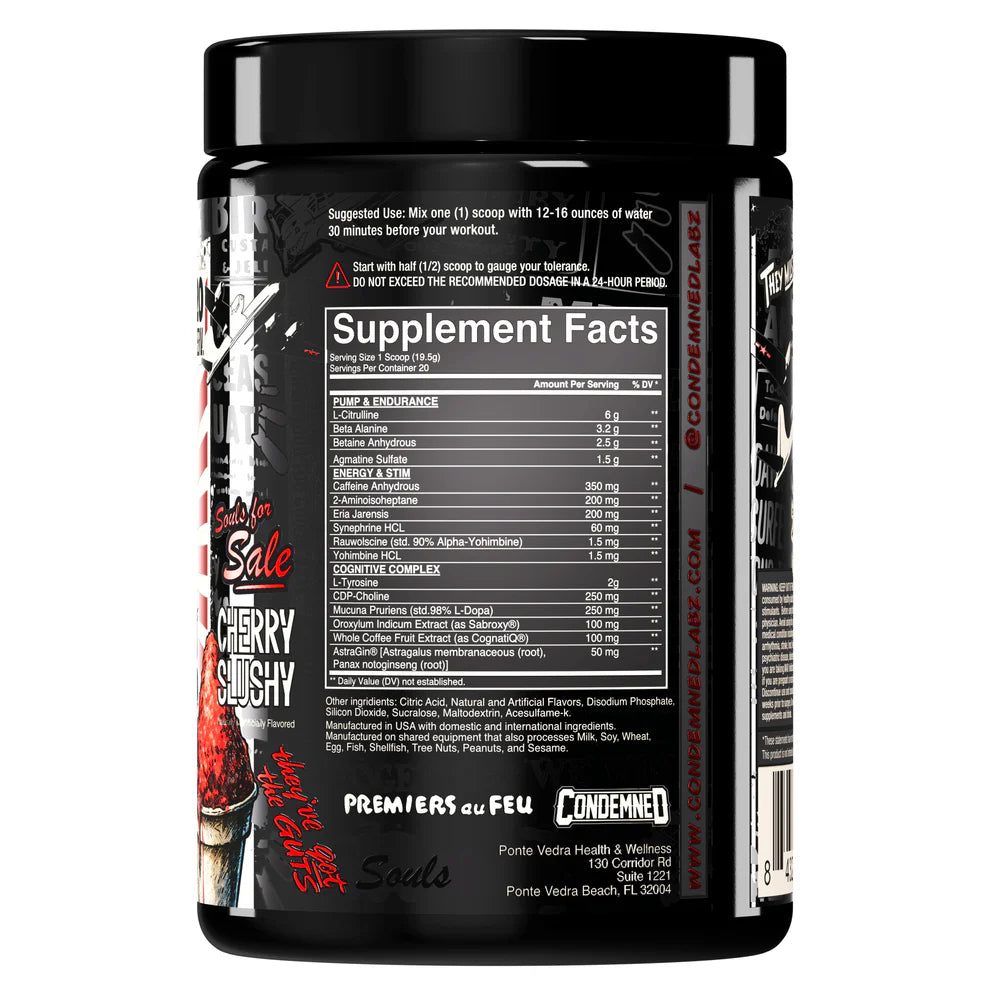Condemned Labz SOULS 4 SALE High-Stim Pre-Workout