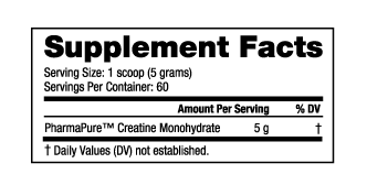 NUTRA BIO CREATINE MONOHYDRATE POWDER 300g - 60 servings