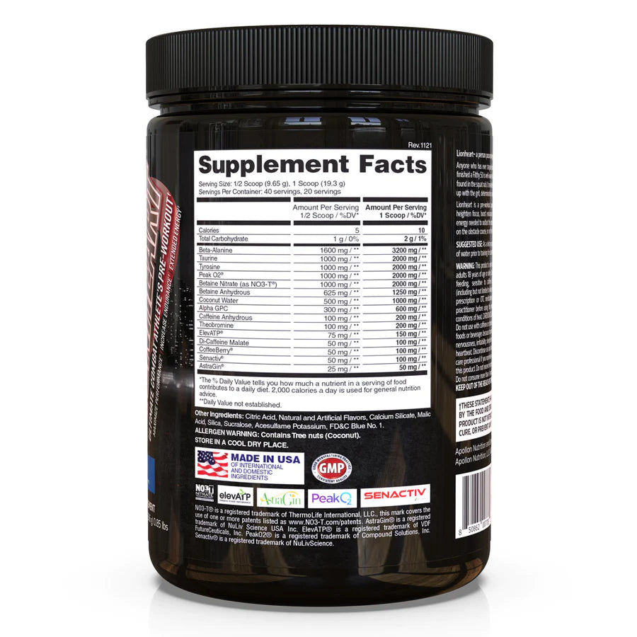APOLLON Assassin Lionheart - Ultimate Combat Athlete Pre-workout