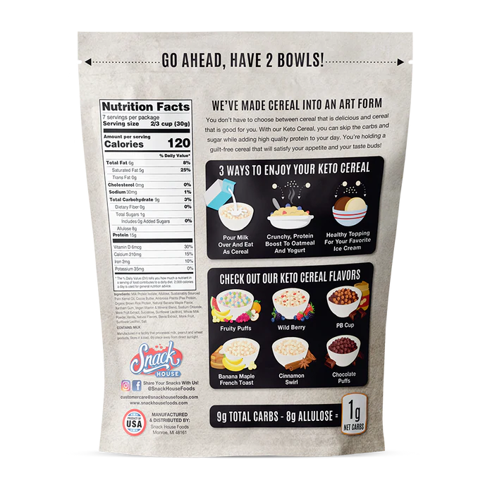 SNACK HOUSE PUFFS KETO CEREAL